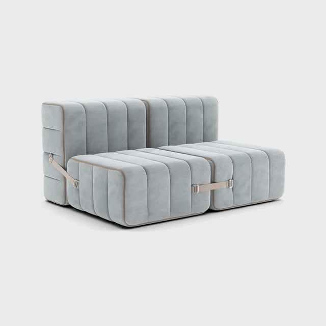 Not Yet Made - Made To Order Curt Modular Set - Flexible 2-Seater - Barcelona - River - V3347/33 (Light Blue) by Ambivalenz, Set of 4 For Sale - Image 5 of 5