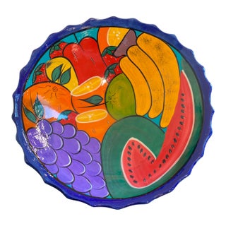 Mexican Folk Art Fruit Bowl For Sale