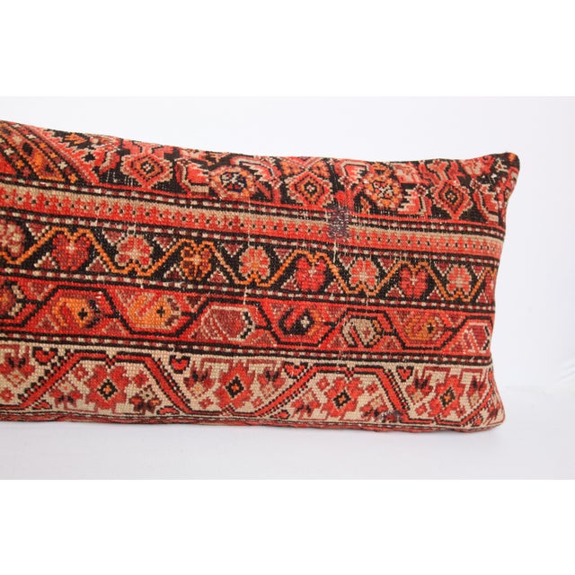 Vintage Antique Persian Rug Lumbar Pillow Cover – Tribal Decorative Cushion For Sale - Image 9 of 10