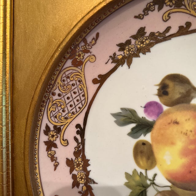 Late 20th Century 20th Century Hand Painted Fruit Motif Mounted Decoratives Plates by Mark Roberts, Framed- a Pair For Sale - Image 5 of 12