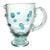 Mexican Aqua Blue Confetti Raised Pebble Mexican Hand Blown Glass Pitcher Jug For Sale
