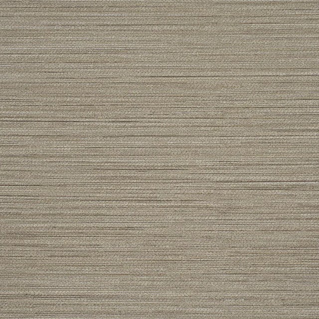 SAMPLE - Schumacher Abaca Fine Weave Vinyl Wallpaper In Taupe For Sale