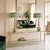 Pair of green and salmon Murano glass table lamps, Italy 1990s. The mid century modern table lamps have polished brass...