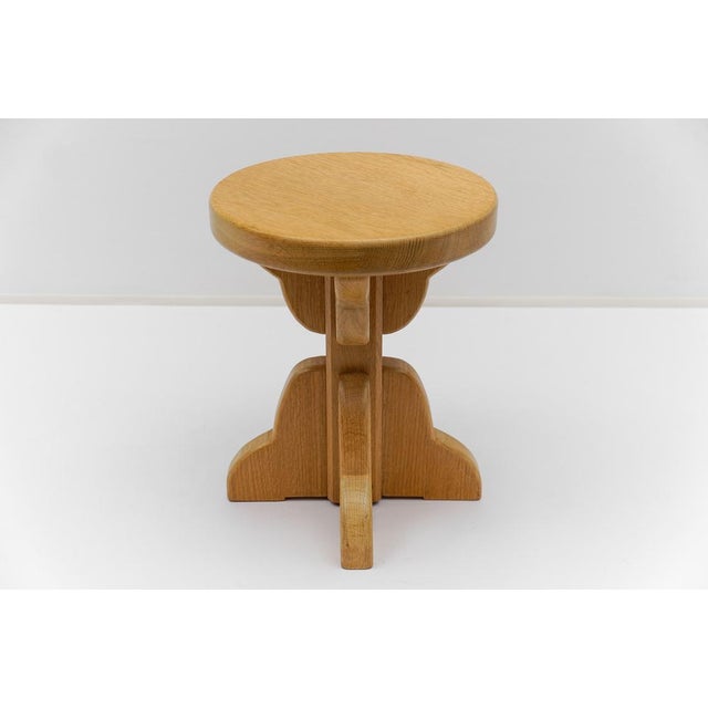 Mid-Century Modern French Handmade Beech Stool, 1960s For Sale - Image 6 of 13