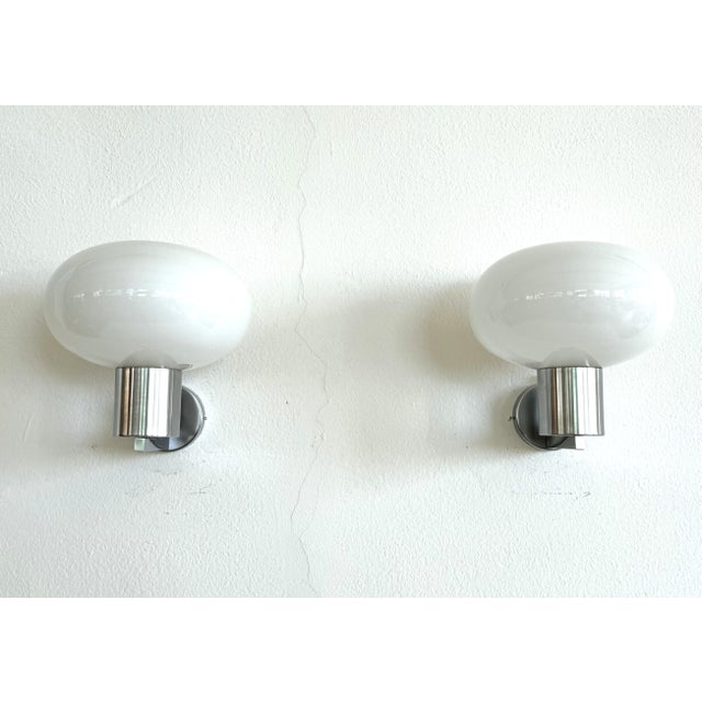 Mid-Century Modern Italian Wall Sconces in Murano Glass and Chrome from Fontana Arte, 1970s, Set of 2 For Sale - Image 18 of 18