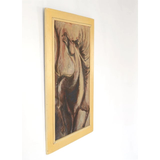 Abstract 1960s Modernist Horse Painting, Framed For Sale - Image 3 of 13