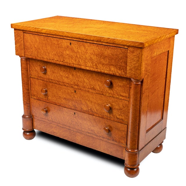 American Neoclassic Bird's Eye Maple Four Drawer Chest, 1820 For Sale - Image 4 of 8