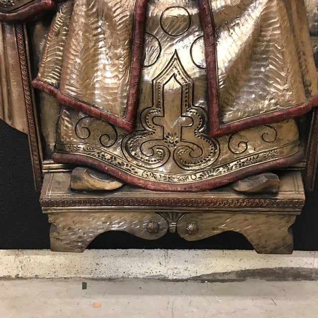 Plastic Fiberglass Three Dimensional Asian Ancestor Wall Hanging For Sale - Image 7 of 10