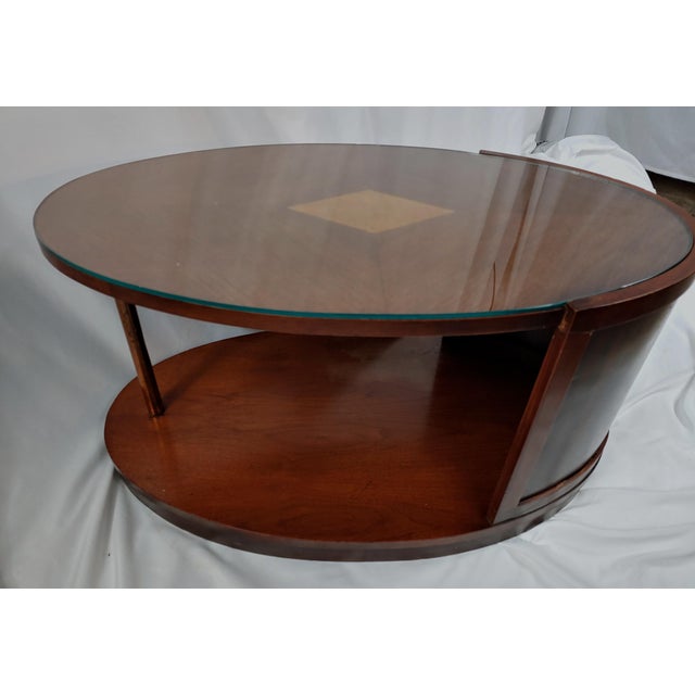 Vintage Mid-Century Modern Walnut Oval Coffee Table | Chairish