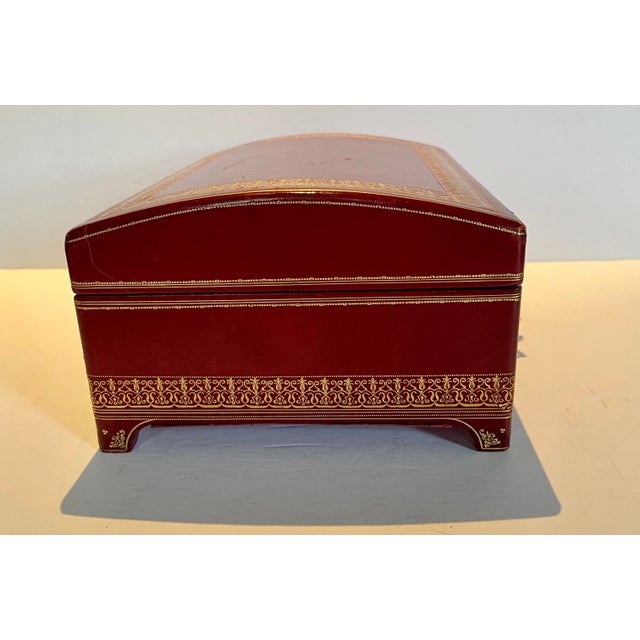 Wood Mid 20th Century A. Casciani Roma Leather Jewelry Box For Sale - Image 7 of 9