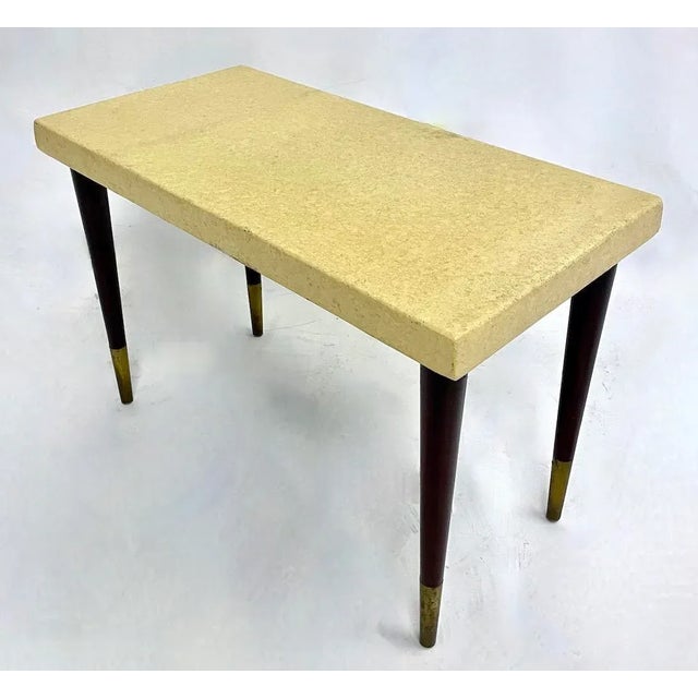 Light Yellow Set of Two Paul Frankl Cork Nesting Tables For Sale - Image 8 of 12