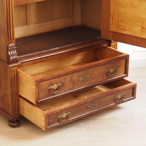 Antique Walnut Mirrored Cabinet, 1880 For Sale - Image 12 of 18