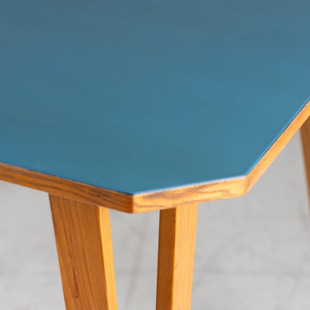 Rectangular Table with Blue Formica Top, 1950 For Sale - Image 11 of 14