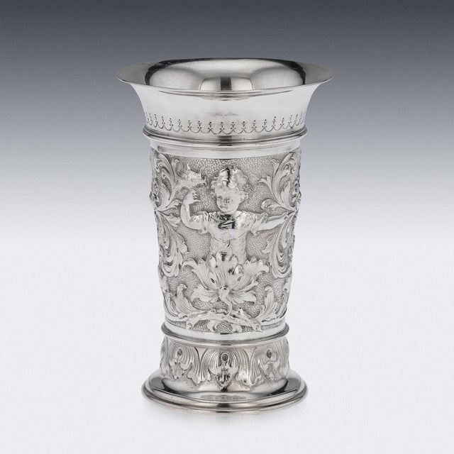 Antique German Silver Wine Goblet, 1890 For Sale - Image 4 of 18
