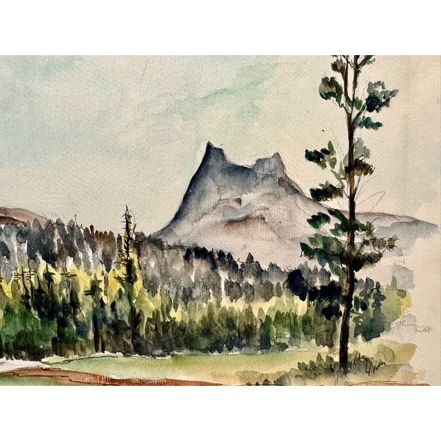 Rustic Henry Emil Salloch Original Watercolor on Paper Tuolumne Meadows, 1951. For Sale - Image 3 of 8