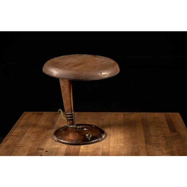 1940s Art Deco Faries Manufacturing Co. Brass “Cobra” Desk Lamp For Sale - Image 4 of 8