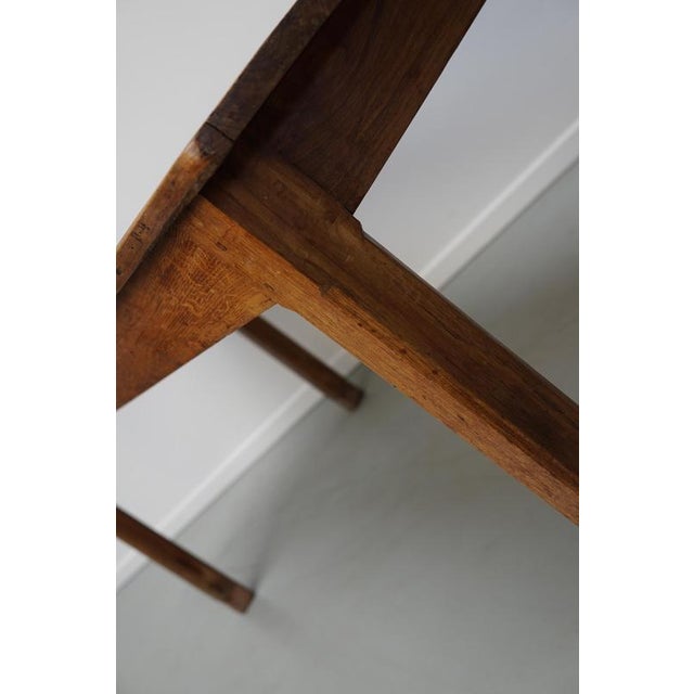 Antique Early 20th Century French Rustic Elm Farmhouse Dining Table For Sale - Image 13 of 17