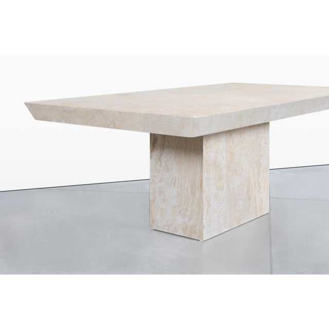 1980s 1980s Italian Modernist Travertine Dining Table For Sale - Image 5 of 12