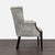 Classic Upholstered Wingback Lounge Chair With Carved Wood Arms and Legs For Sale - Image 4 of 6