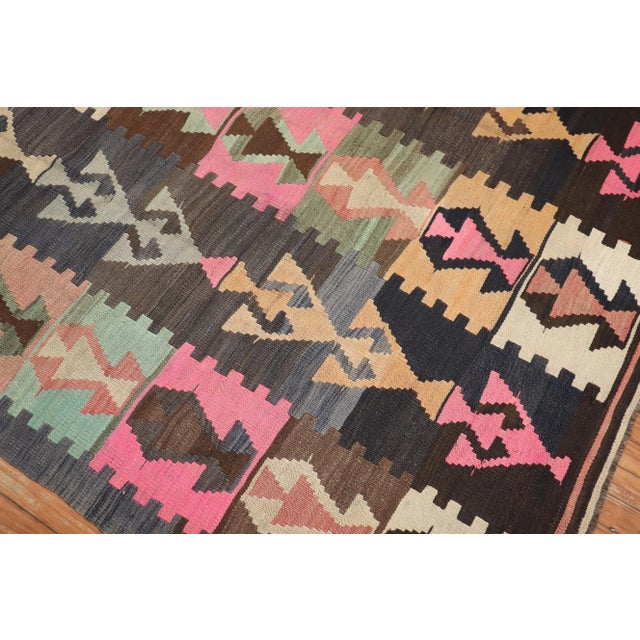 Tribal Vintage Tribal Turkish Kilim - 6'2" x 10'2" For Sale - Image 3 of 10