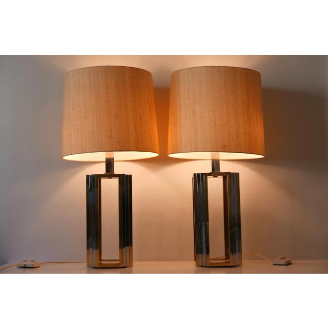 Mid-Century Modern Monumental Bicolor Table or Floor Lamps, 1970s, Set of 2 For Sale - Image 3 of 18