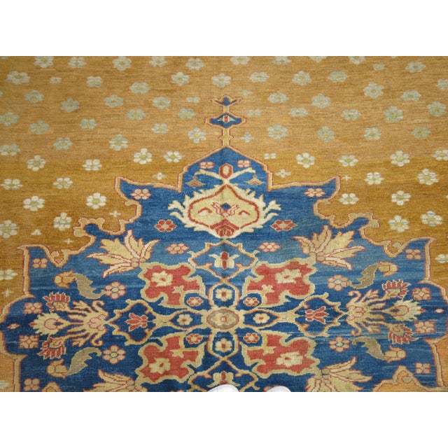 Yellow 19th Century Zabihi Collection Yellow Ziegler Mahal Rug - 10'6" x 12'4" For Sale - Image 8 of 12