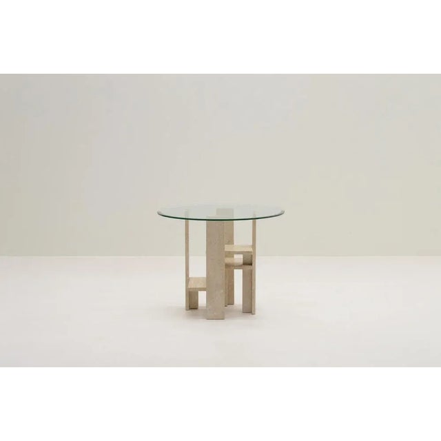 Travertine Side Table attributed to Willy Ballez, Belgium, 1970s For Sale - Image 6 of 6