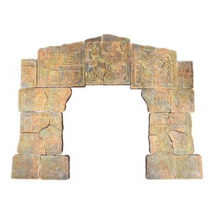 Vintage Calco Mayan Glyph Revival Fireplace Surround