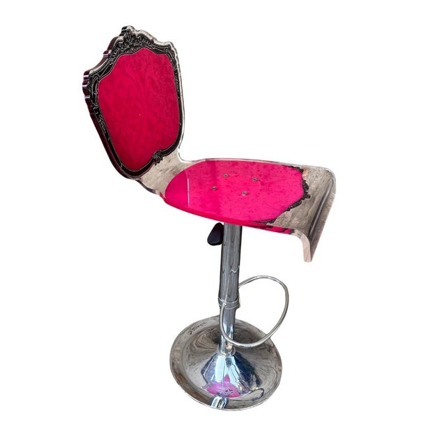 Neo-Baroque Stool/Bench, Acrylic Glass, Acrila, 2000/2010 – France An original and playful stool or bench designed by...