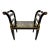 Vintage Chinoiserie Black Lacquer Accent Bench With Gilt Hand-Painted Motifs For Sale