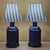 Pair of Vintage Cobalt Blue Tole Tea Caddy Table Lamps – Made in Usa For Sale - Image 4 of 18