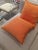 Modern DWM | MALOOS Dia Orange Flocked Pillows - A Pair For Sale - Image 3 of 10