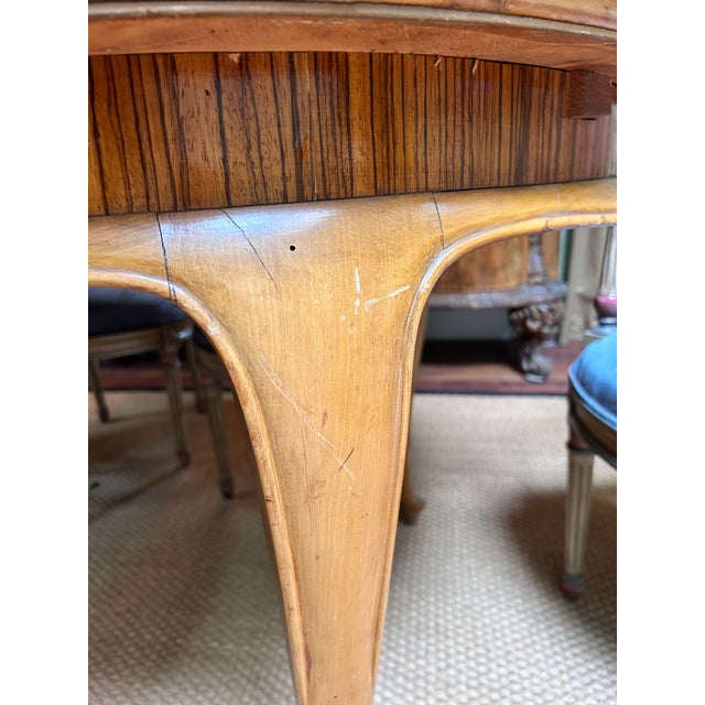 Wood Mid 20th Century Karges Burl Walnut Georgian Style Dining Table For Sale - Image 7 of 11