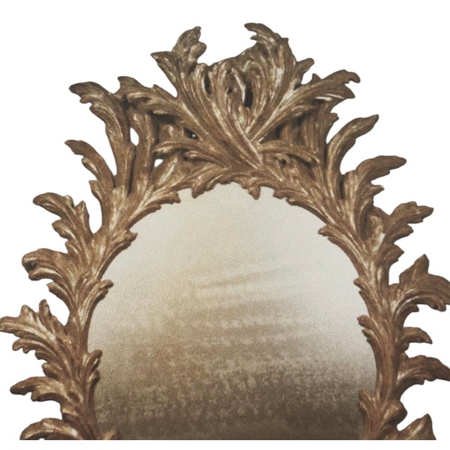 18th C Style Burton-Ching George I White Gold Giltwood Mirror.