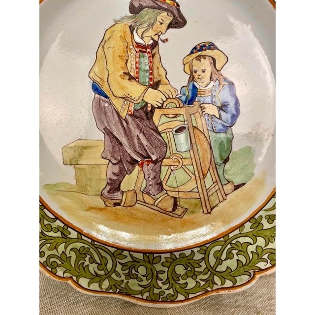 Late 19th Century Late 19th Century French Porquier Beau Quimper Plate For Sale - Image 5 of 11