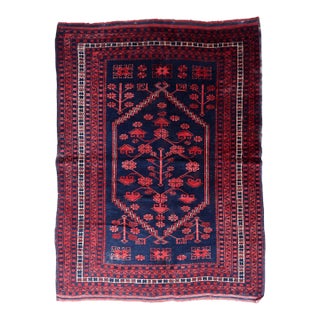 1940s Handmade Vintage Caucasian Karabagh Rug 3.9' X 5.8' For Sale