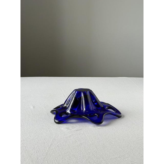 Hand-Blown Cobalt Blue Art Glass Bowls, Czechoslovakia, 1970s, Set of 2 For Sale - Image 10 of 11