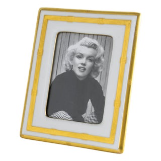 Christian Dior White and Gilded Ceramic Picture Frame, circa 1980 For Sale