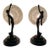 1980s Art Deco Frankart Nude With Consolidated Glass Moon Lamps by Sarsaparilla - a Pair For Sale