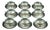 20th Century European Porcelain Coffee Set with Cups and Plates, Set of 18 For Sale
