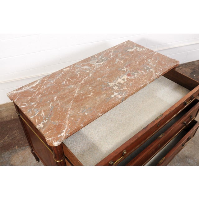 Early 19th Century Neoclassical Period French Marble Top Chest For Sale In Atlanta - Image 6 of 12