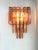 Murano Luxury Italian Amber-Rosè “Squared” Murano Glass Gold Wall Sconces -Set of Two For Sale - Image 4 of 4