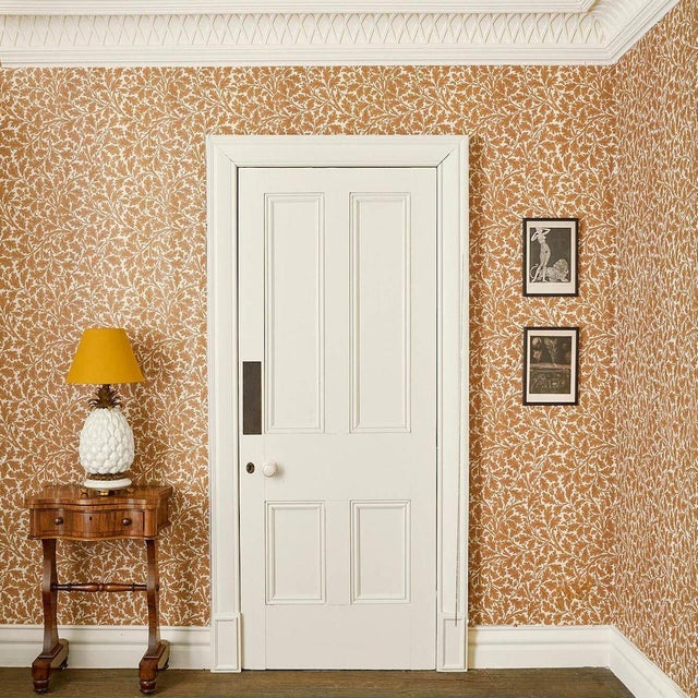 English QUERCUS Wallpaper - Amber Sample For Sale - Image 3 of 3