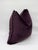 Traditional Deep Plum Velvet Throw Pillow Cover With Black Leather Welt For Sale - Image 3 of 7