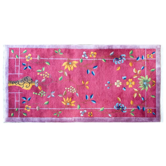 Magenta Early 20th Century Chinese Art Deco Rug For Sale - Image 8 of 13