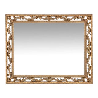 Vintage Italian Baroque Style Large Rectangular Wall Mirror For Sale