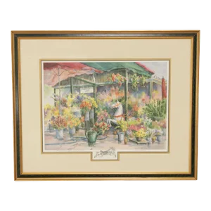 Sandra Giangiulio 'Le Marchand des Fleurs' Watercolor Lithograph Print