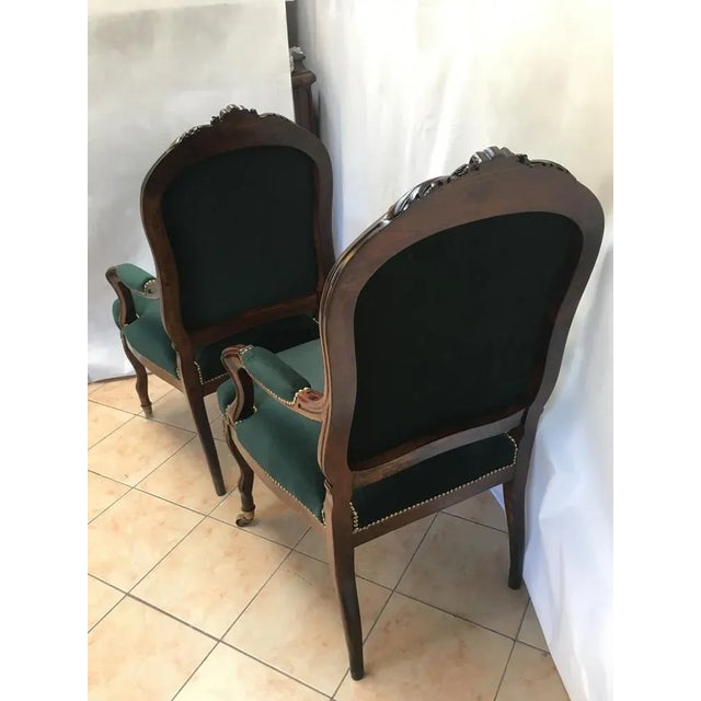 Set of 19th Century Louis XV Style Throne Seats in Walnut For Sale - Image 14 of 18