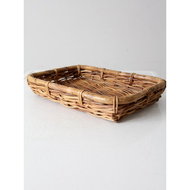 Vintage Woven Rattan Tray For Sale - Image 6 of 9