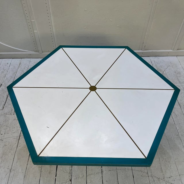 Mid-Century Modern Tommi Parzinger for Willow and Reed Dining Game Set Brass Inlay For Sale - Image 3 of 13